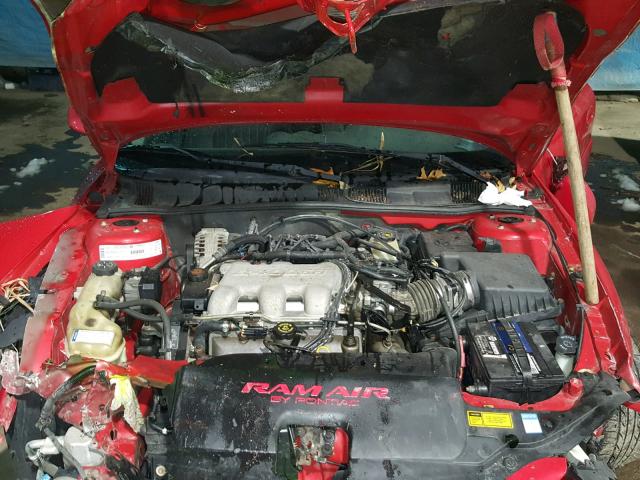 1G2NW12E21M678282 - 2001 PONTIAC GRAND AM G RED photo 7