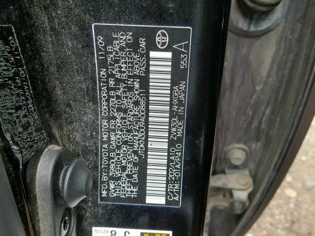 JTDKN3DU9A0088511 - 2010 TOYOTA PRIUS Qara foto 10