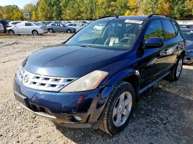 JN8AZ08W83W206496 - 2003 NISSAN MURANO SL BLUE photo 2