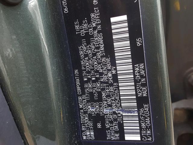 JTLKT324254026718 - 2005 TOYOTA SCION XB Сұр фото 10