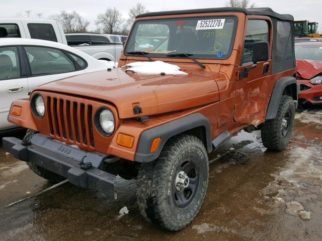 1J4FA49S91P325302 - 2001 JEEP WRANGLER / ORANGE photo 2