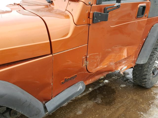 1J4FA49S91P325302 - 2001 JEEP WRANGLER / ORANGE photo 9