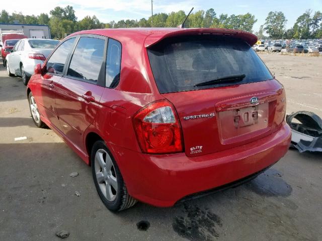 KNAFE161X75000857 - 2007 KIA SPECTRA5 S RED photo 3