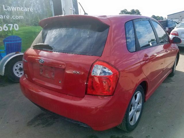 KNAFE161X75000857 - 2007 KIA SPECTRA5 S RED photo 4