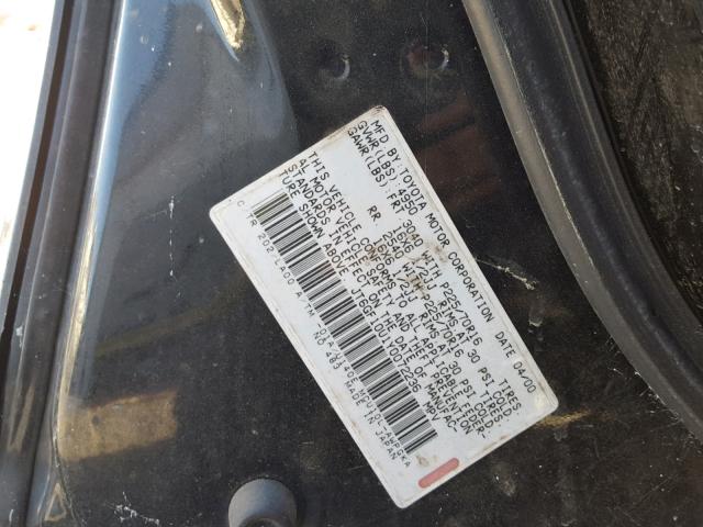 JT6GF10U1Y0072236 - 2000 LEXUS RX300 BLACK photo 10