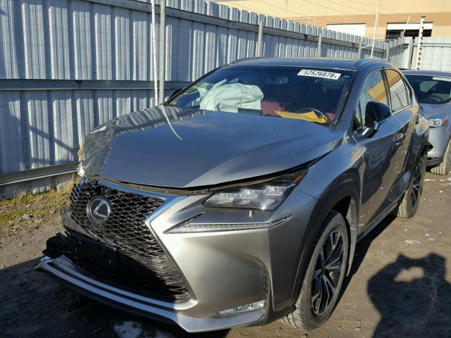 JTJBARBZ1G2072164 - 2016 LEXUS NX 200T GRAY photo 2