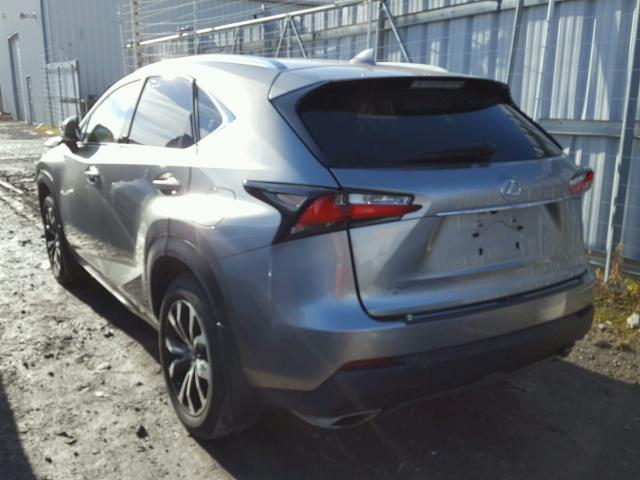 JTJBARBZ1G2072164 - 2016 LEXUS NX 200T GRAY photo 3