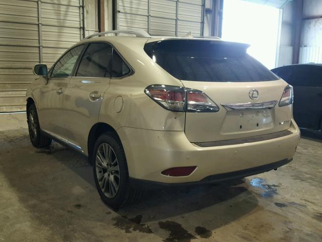 2T2ZK1BA8DC122352 - 2013 LEXUS RX 350 BEIGE photo 3