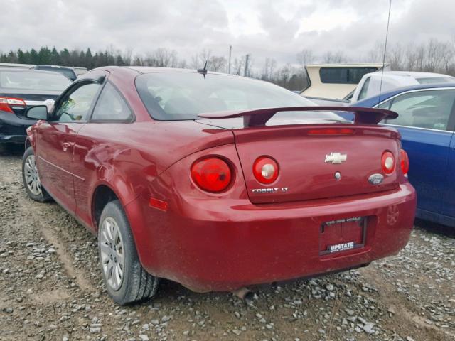 1G1AT18H097258706 - 2009 CHEVROLET COBALT LT RED photo 3