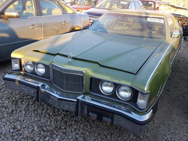 4A93H506675 - 1974 MERCURY SEDAN GREEN photo 2