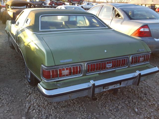 4A93H506675 - 1974 MERCURY SEDAN GREEN photo 3