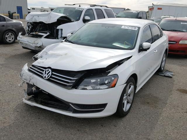 1VWBP7A37EC005057 - 2014 VOLKSWAGEN PASSAT SE WHITE photo 2