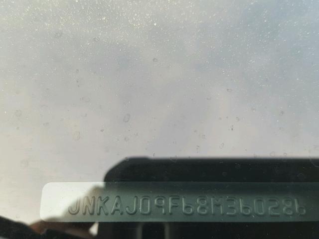 JNKAJ09F68M360286 - 2008 INFINITI EX35 BASE WHITE photo 10