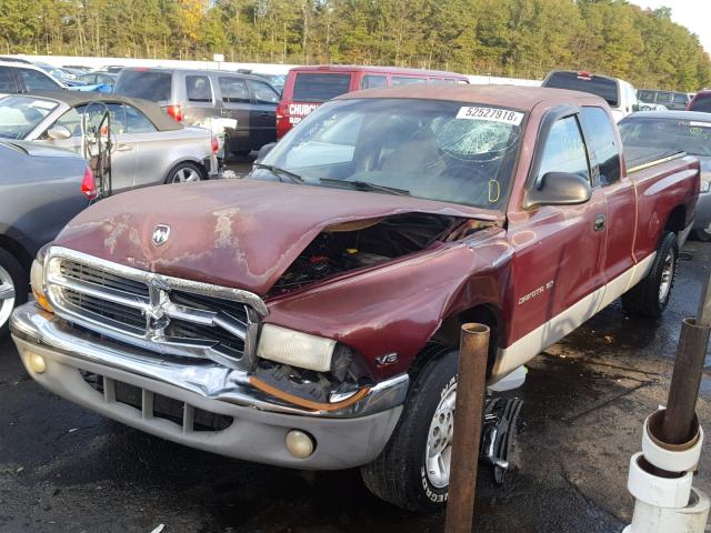 1B7GL22N4YS528473 - 2000 DODGE DAKOTA MAROON photo 2