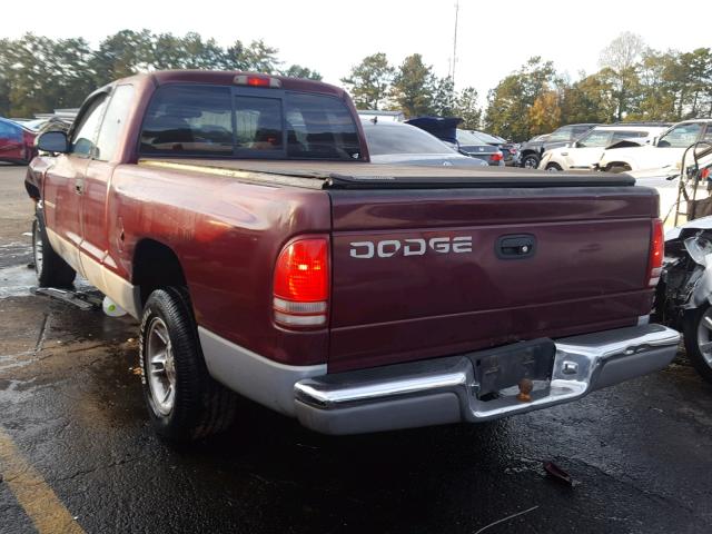 1B7GL22N4YS528473 - 2000 DODGE DAKOTA MAROON photo 3