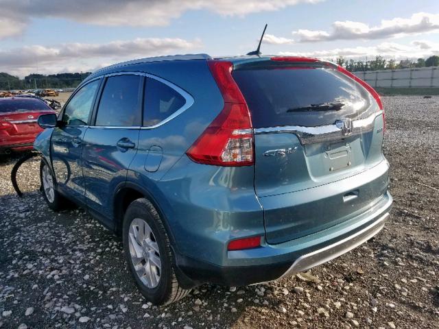 5J6RM4H7XGL094962 - 2016 HONDA CR-V EXL BLUE photo 3