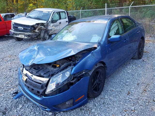 3FAHP0HA1AR272513 - 2010 FORD FUSION SE BLUE photo 2