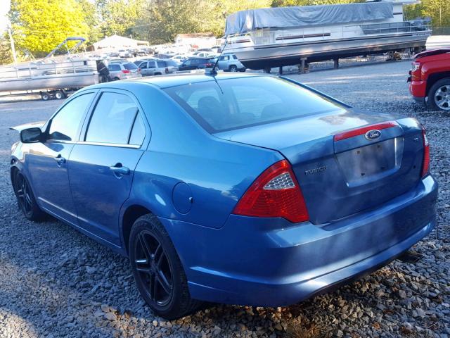 3FAHP0HA1AR272513 - 2010 FORD FUSION SE BLUE photo 3