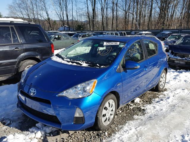 JTDKDTB35D1546010 - 2013 TOYOTA PRIUS C BLUE photo 2