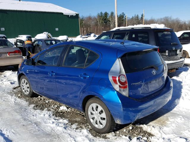 JTDKDTB35D1546010 - 2013 TOYOTA PRIUS C BLUE photo 3