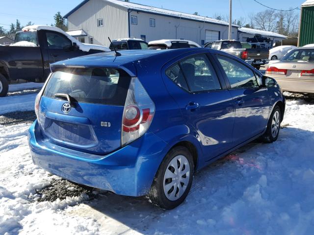 JTDKDTB35D1546010 - 2013 TOYOTA PRIUS C BLUE photo 4