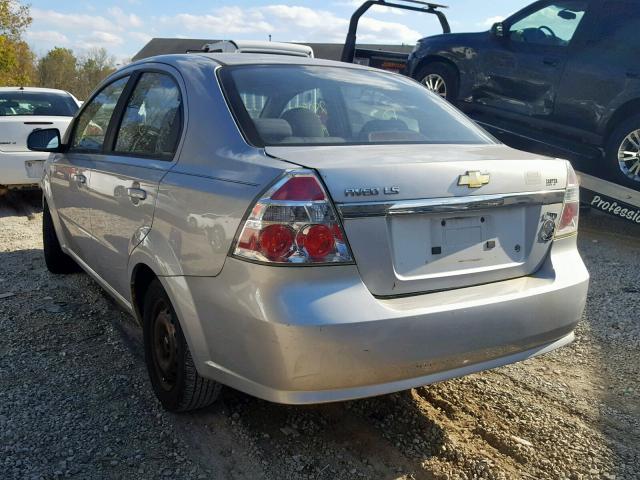 KL1TD56618B233158 - 2008 CHEVROLET AVEO BASE ვერცხლისფერი ფოტო 3