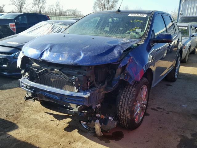 2FMDK3JC6DBC92114 - 2013 FORD EDGE SEL BLUE photo 2