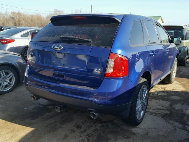 2FMDK3JC6DBC92114 - 2013 FORD EDGE SEL BLUE photo 4