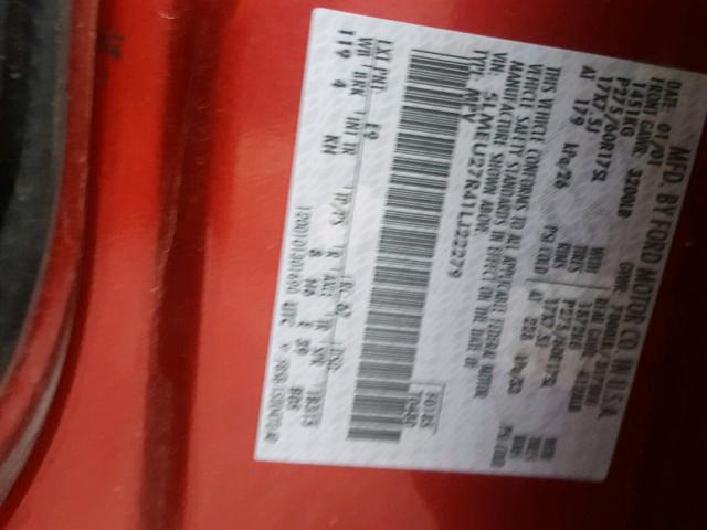 5LMEU27R41LJ22279 - 2001 LINCOLN NAVIGATOR Rot Foto 10