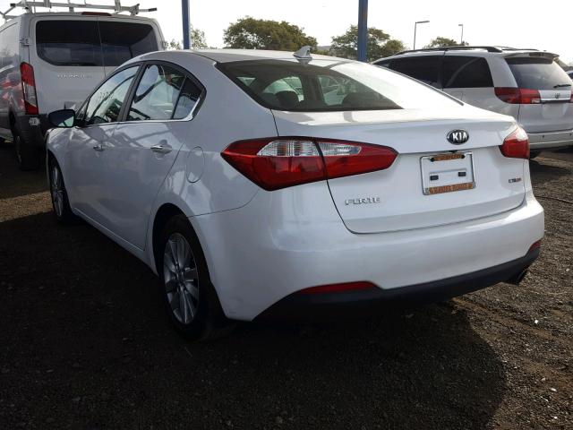 KNAFX4A81E5113951 - 2014 KIA FORTE EX WHITE photo 3