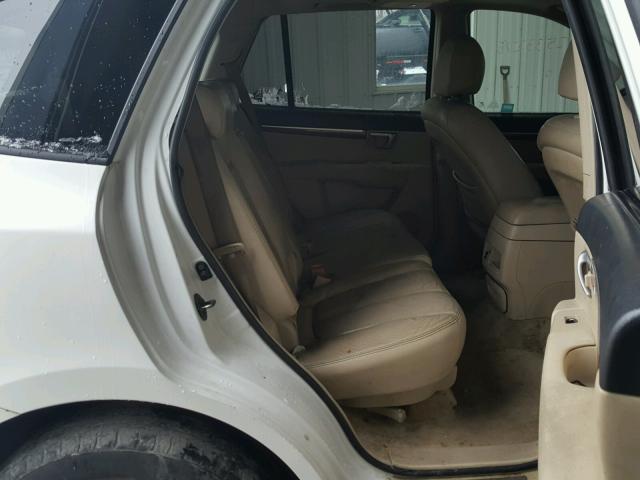 5NMSH73E67H062367 - 2007 HYUNDAI SANTA FE S WHITE photo 6