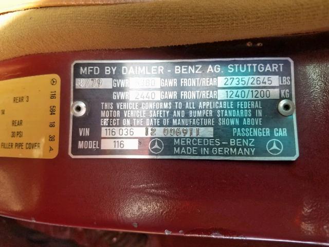 00011603612006911 - 1979 MERCEDES-BENZ 450SEL RED photo 10