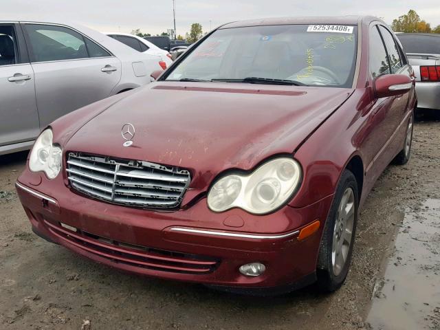 WDBRF61J45A653687 - 2005 MERCEDES-BENZ C 240 MAROON photo 2