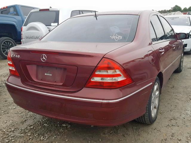 WDBRF61J45A653687 - 2005 MERCEDES-BENZ C 240 MAROON photo 4