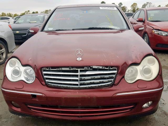 WDBRF61J45A653687 - 2005 MERCEDES-BENZ C 240 MAROON photo 9