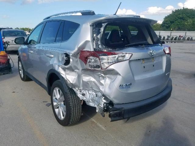 2T3YFREV1DW028398 - 2013 TOYOTA RAV4 LIMIT SILVER photo 3