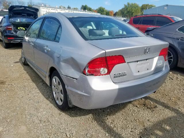 1HGFA16528L034422 - 2008 HONDA CIVIC LX SILVER photo 3