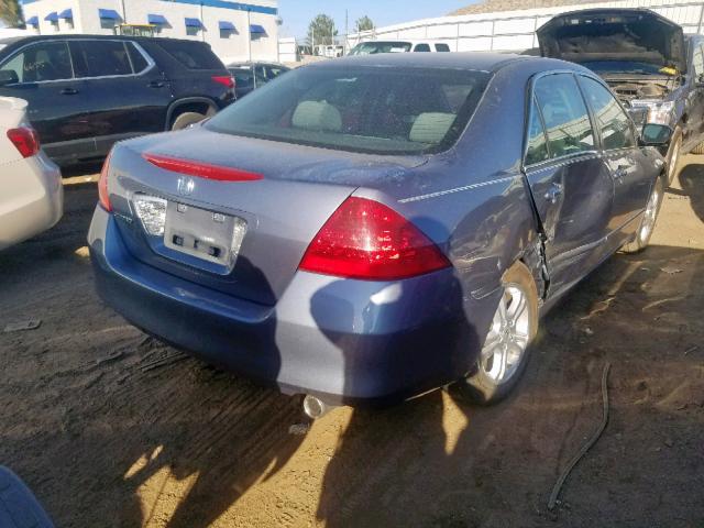 1HGCM56707A072227 - 2007 HONDA ACCORD EX BLUE photo 4