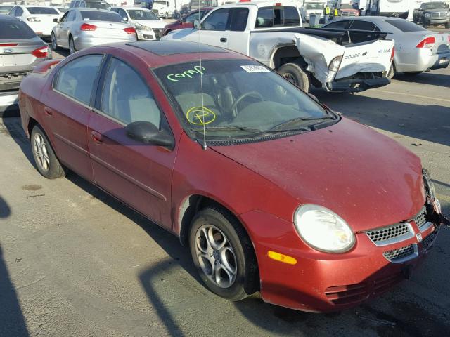 1B3ES56C85D114425 - 2005 DODGE NEON SXT RED photo 1