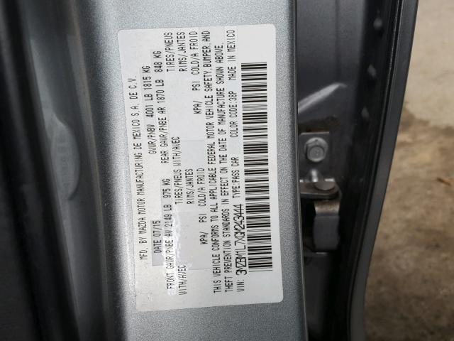 3MZBM1L7XGM243444 - 2016 MAZDA 3 TOURING SILVER photo 10