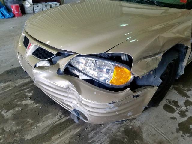 1G2NF52T01M671143 - 2001 PONTIAC GRAND AM S GOLD photo 9