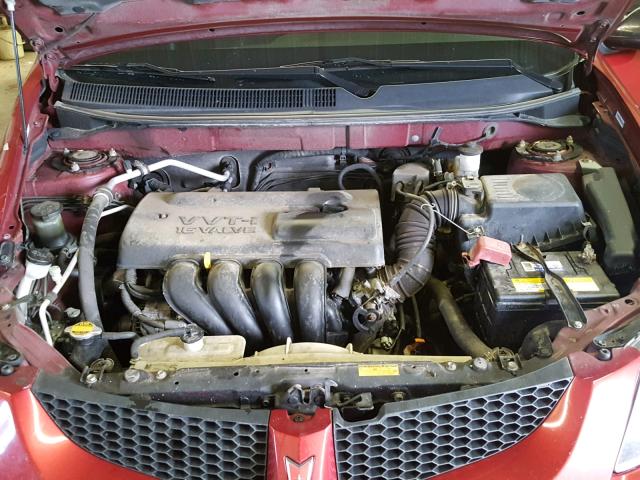 5Y2SL62844Z452959 - 2004 PONTIAC VIBE RED photo 7