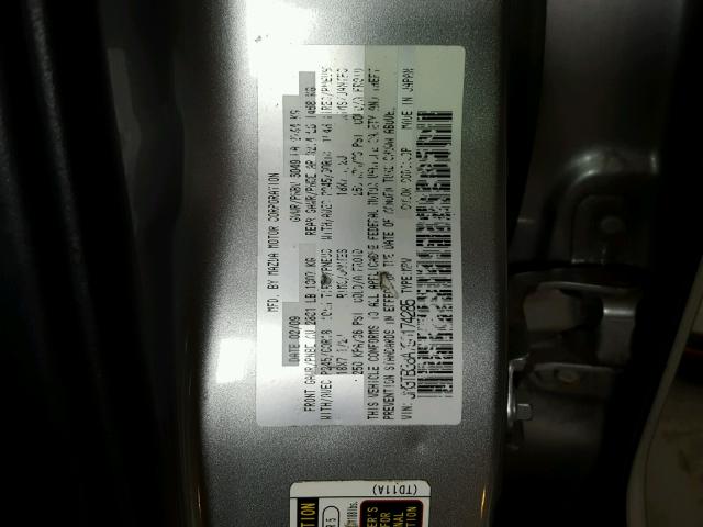 JM3TB38A790174285 - 2009 MAZDA CX-9 GRAY photo 10