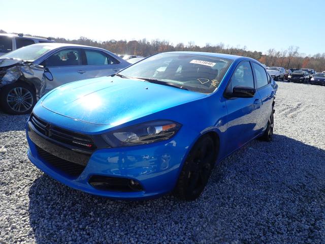 1C3CDFBB2FD435501 - 2015 DODGE DART SXT BLUE photo 2