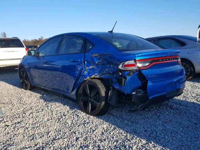 1C3CDFBB2FD435501 - 2015 DODGE DART SXT BLUE photo 3