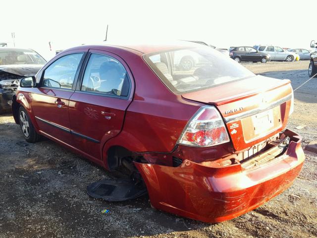 KL1TD5DE9AB102978 - 2010 CHEVROLET AVEO LS RED photo 3