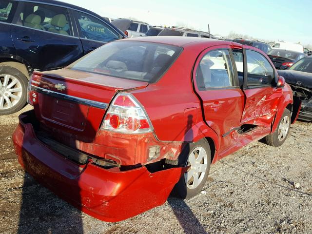 KL1TD5DE9AB102978 - 2010 CHEVROLET AVEO LS RED photo 4