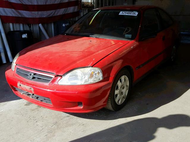 1HGEJ6128XL038091 - 1999 HONDA CIVIC DX RED photo 2