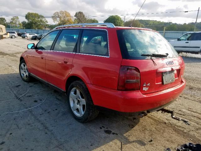 WAUGD28DXWA103562 - 1998 AUDI A4 2.8 AVA RED photo 3