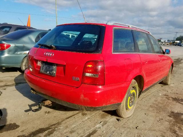 WAUGD28DXWA103562 - 1998 AUDI A4 2.8 AVA RED photo 4